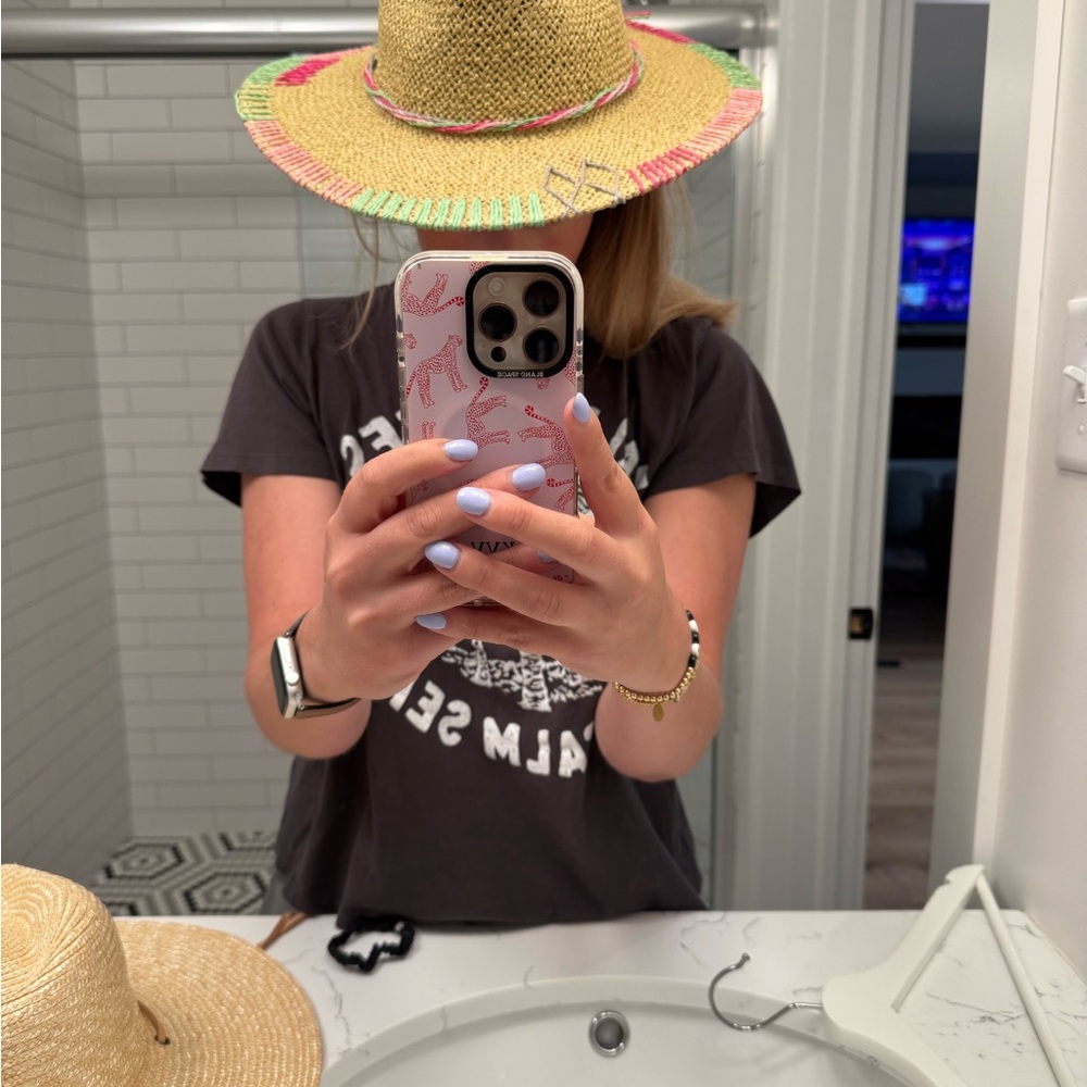 Women’s UPF 50 Multi-Colored Stitched Brim Panama Sun Hat